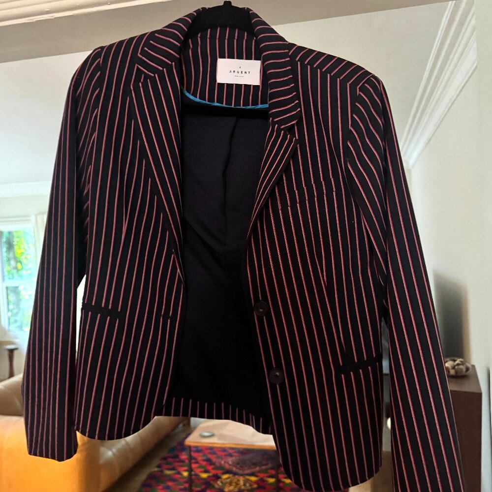 Argent Navy & Red Striped Blazer - Womens Size 4